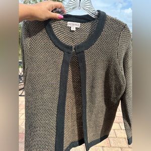 Merona Knit Cardigan |  Black & Brown  | Open with Clasp Closure